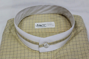 白立領(領面中央滾本布條) stand-up collar with stripe pattern